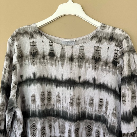 Bryn Walker Lagenlook Large 100% Linen Fran Top Ruffle Sleeve Peasant Shirt - Picture 5 of 10